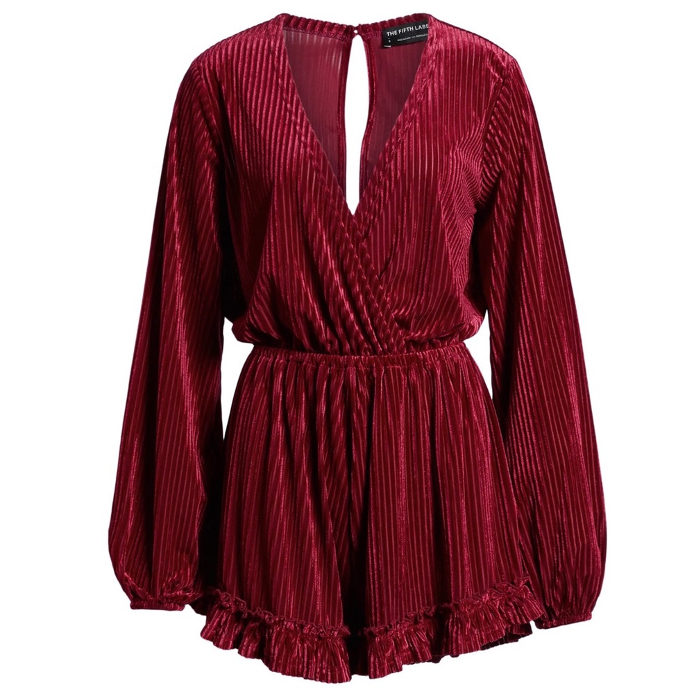NEW THE FIFTH LABEL VELVET LONG SLEEVE ROMPER - Picture 9 of 11